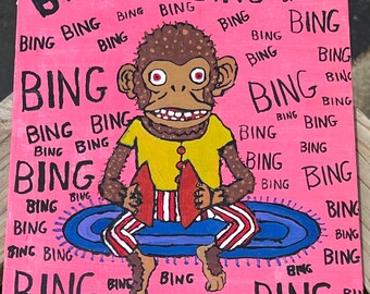 Weird Art Print -  Cymbal Monkey
