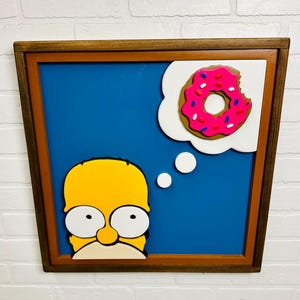 Homer Simpson Donut Sign | The Simpsons | Pink Donut | Simpsons Wall decor | Homer Wall Art