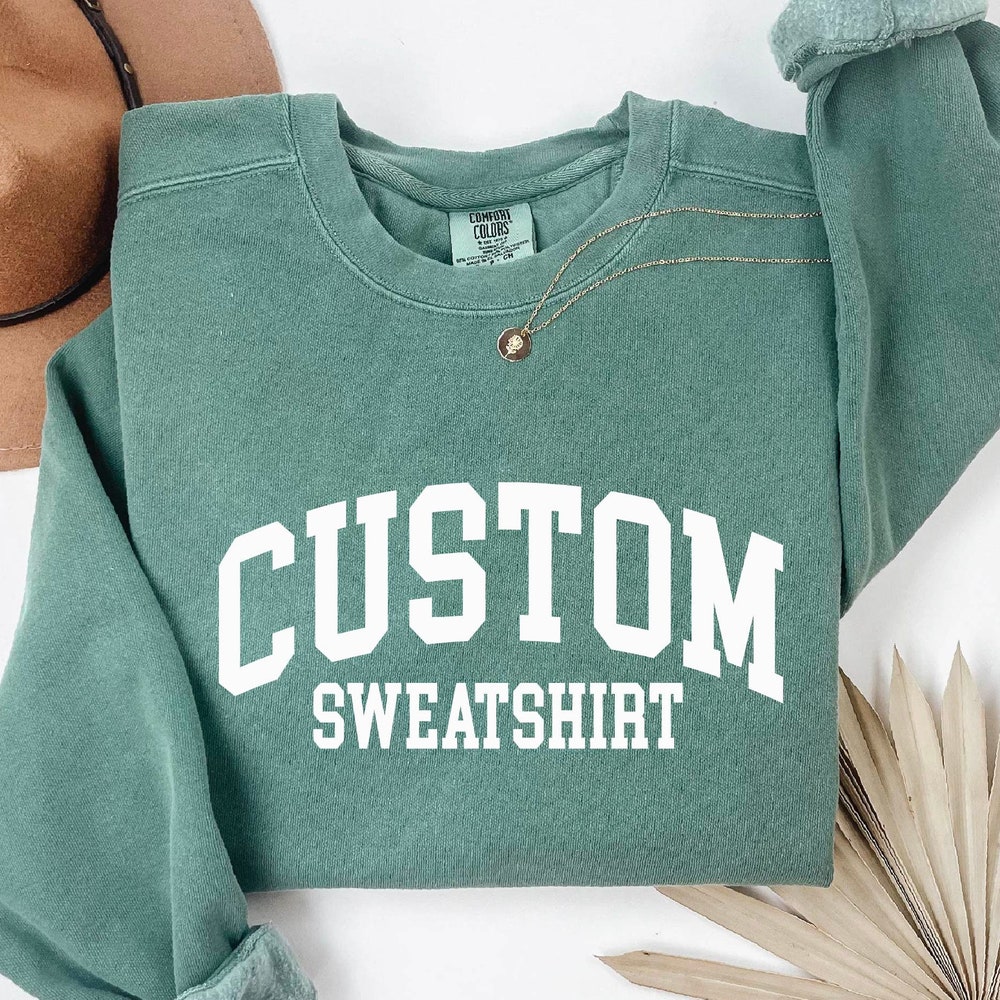Custom Sweatshirt, Personalized Comfort Colors Sweatshirt, College Letters Sweatshirt, Retro Sweatshirt, Custom Quote,Custom Collage Sweater Wearzone