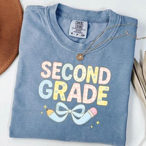 Comfort Colors Second Grade Teacher Shirt: Back To School Tee