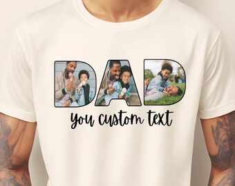 Customized Photo With Custom Text Dad Shirt , Personalized Dad Tee
