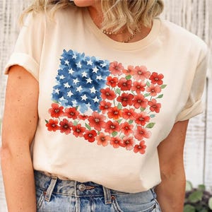 Retro American Flag Shirt, 4th of July Shirts, Womens Fourth of July Shirt, USA Graphic Tee, Patriotic Shirt, Independence Day Gift, USA Tee