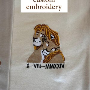 EMBROIDERED Custom  Matching Couples Outfit, Roman Numeral T-shirt, Comfort Colors® Personalized Anniversary Date Shirt, Wedding Couple Gift