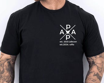 Personalisierte Papa T-Shirt mit Kindernamen und Geburtsjahren – Das perfekte Vatertags- und Geburtstagsgeschenk.Geschenkidee für Papa.