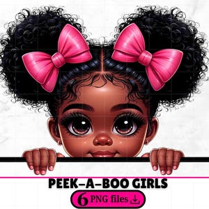 Mooi schattig meisje mooie jonge prinses Afro-Amerikaanse melanine magische sublimatie 6 zwart meisje png bundel kiekeboe png