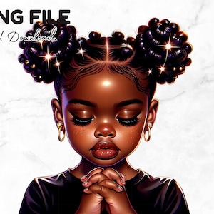 Clipart di ragazze nere in preghiera Giovani ragazze Fede Png Bambina benedetta Cristiana Chid Clip Art Bambini neri in preghiera Dio Amore Sublimazione