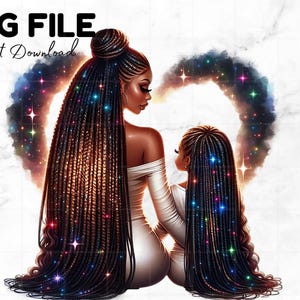 Negro mamá e hija clipart Mamá con hija PNG Mamá y yo Afro Madre e Hija Día de la Madre Clip Art Mama Sublimación