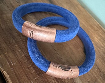 Fuzzy Blue Suede Bracelet