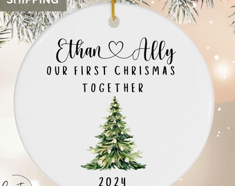 Couples Christmas Ornament Our First Christmas Couple Christmas Ornament Couples Ornament Personalized Our First Christmas