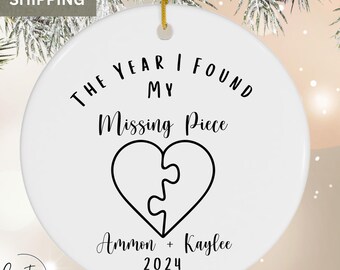 Personalized Couple Ornament My Missing Piece Christmas Ornament Couple Christmas Ornament Dating Ornament Couple Gift Personalized