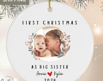 Personalized Sibling Ornament Promoted To Big Sister Big Sister Little Sister Gifts Big Sister Baby Announcement Big Sister Little Sister
