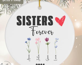 Personalized Sister Ornament Personalized Sister Gift Sister Ornament Custom Sister Gift Sister Christmas Ornament