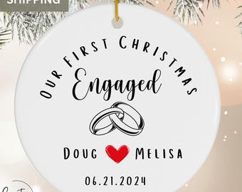 Engagement Christmas Ornament Engaged Ornament Personalized Personalized Engaged Gift Engaged Custom Ornament