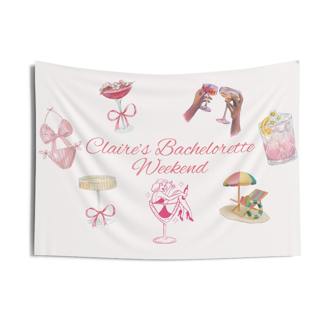 Custom Bachelorette Decor Indoor Wall Tapestries - Etsy