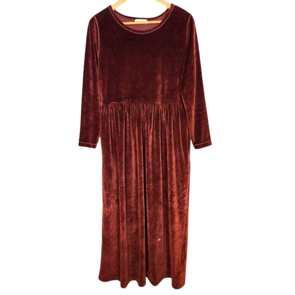 white christmas dresses Baltic Born Womens Ingrid Velvet Maxi Dress | Chocolate