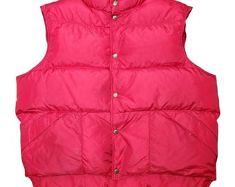 Vintage Y2K LL Bean Red Goose Down Puffer Vest (XL)