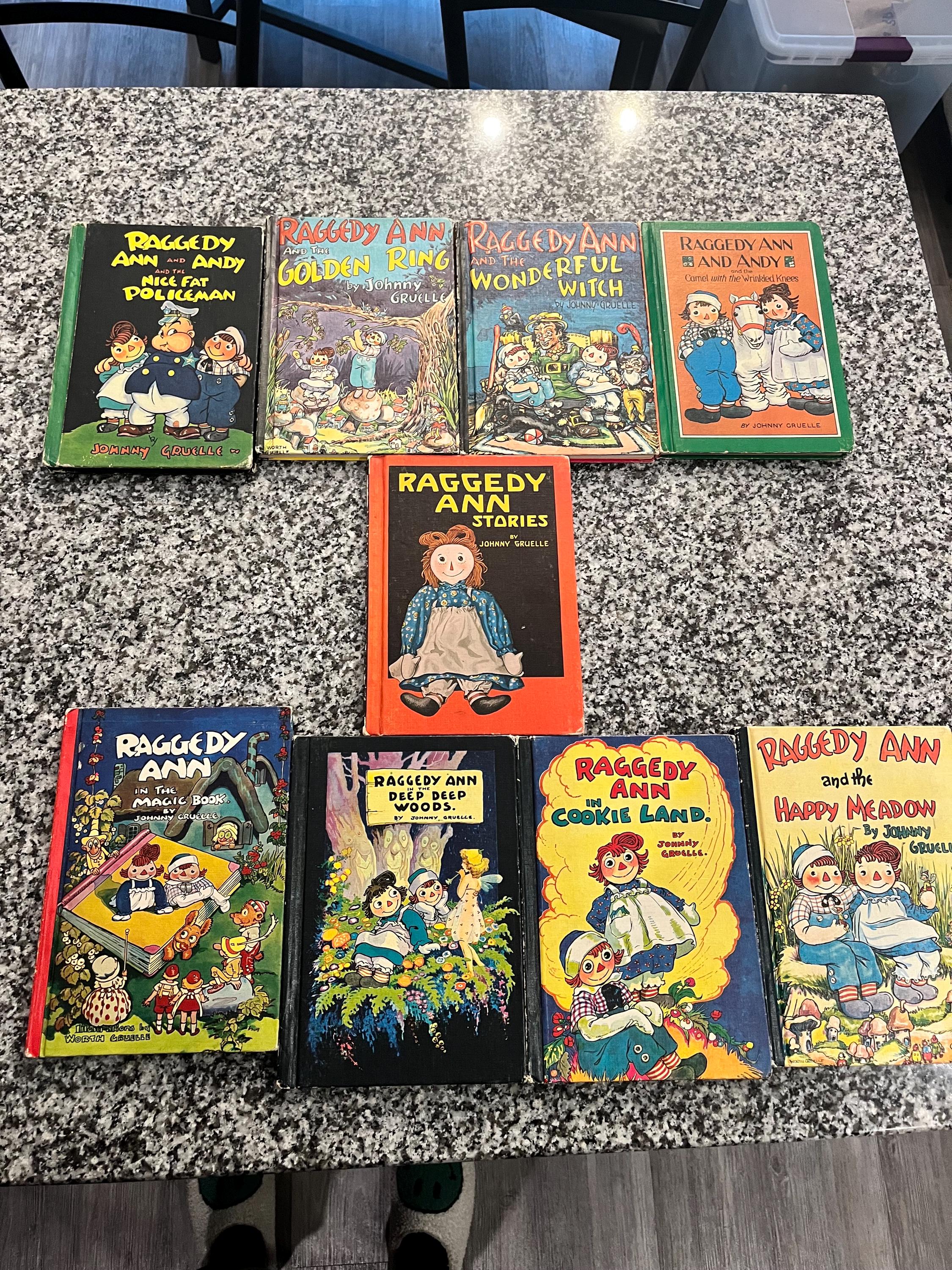 Lot 9 Vintage Raggedy Ann Andy Stories 1960s Books Johnny Gruelle Hardcover GUC