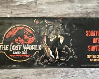 Very rare Jurassic Park the lost world 1997 original video store Promotional movie banner