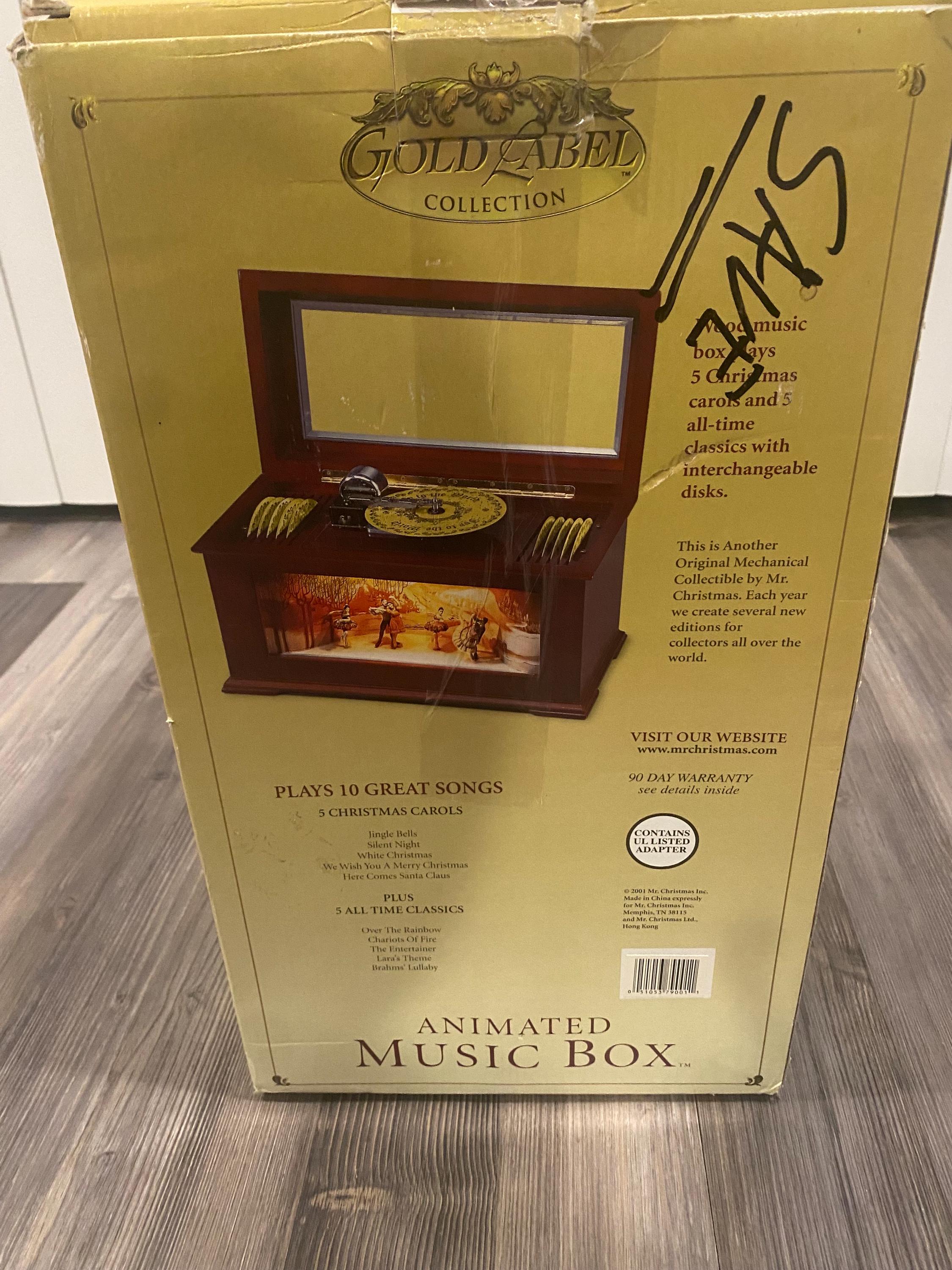 Mr Christmas Gold Label Animated Music Box 10 Metal Disc Record