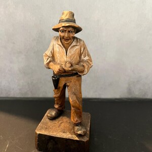 Hand Carved Antique Swiss / WOOD CARVING folk art