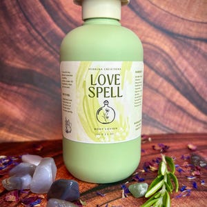 Love Spell Lotion, handmade lotions for all skin types, 5oz body lotion, love spell moisturizer, scented lotions, Verbena Creations Lotions
