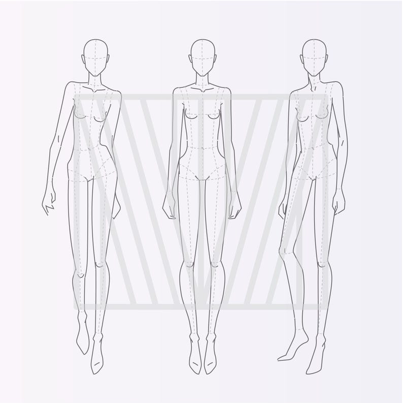 15 Standard and Realistic Body Fashion Figure Templates • PDF, AI, PNG ...