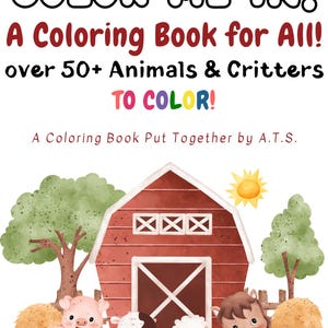 Farm Animals Coloring Book: Fun Educational Pages (Digital Download)