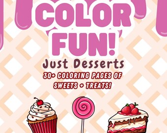 Desserts Coloring Book: 30+ Minimalist Sweets Pages (Digital Download)