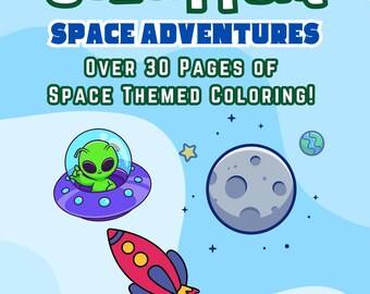 Space Coloring Pages: Fun Galaxy Designs for Kids & Adults (Digital Download)