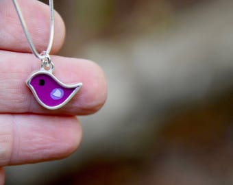 Purple Bird Necklace