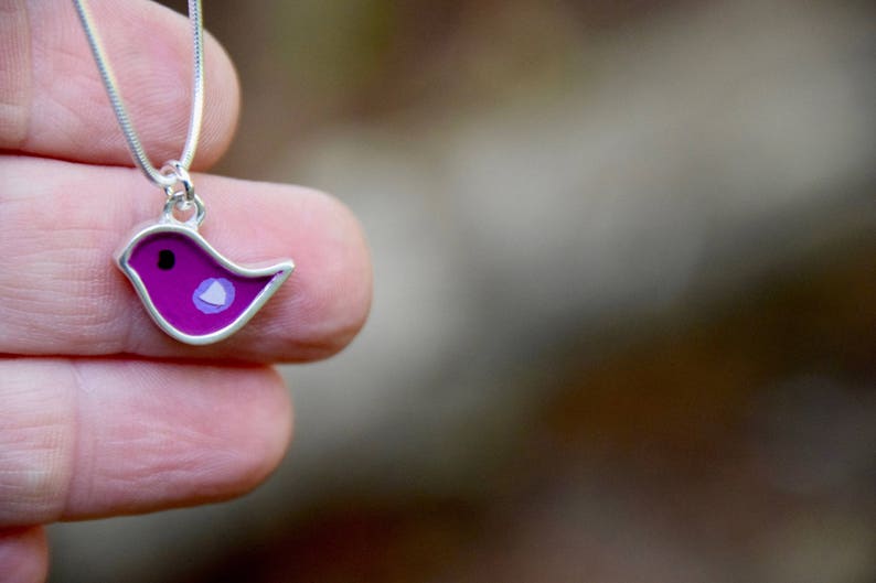 Purple Bird Necklace image 1