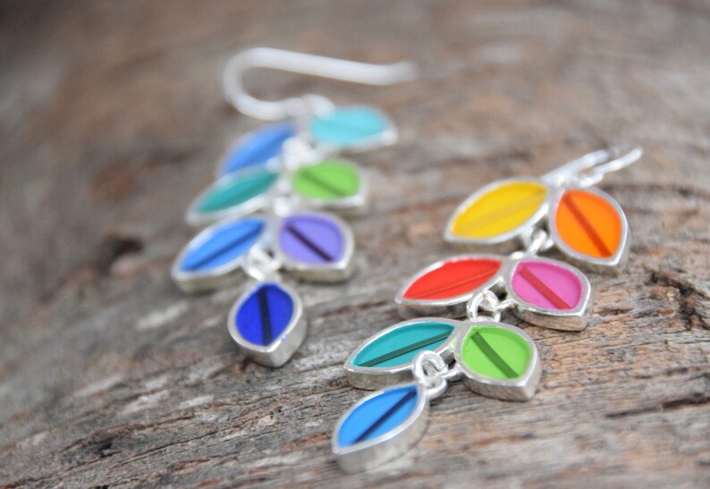 Colorful Earrings in Inlay Design main image 1