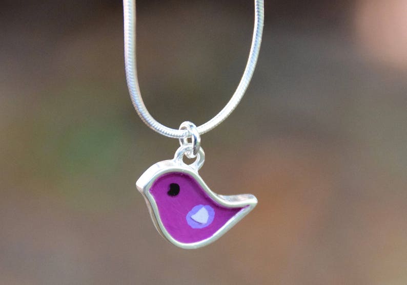 Purple Bird Necklace image 2