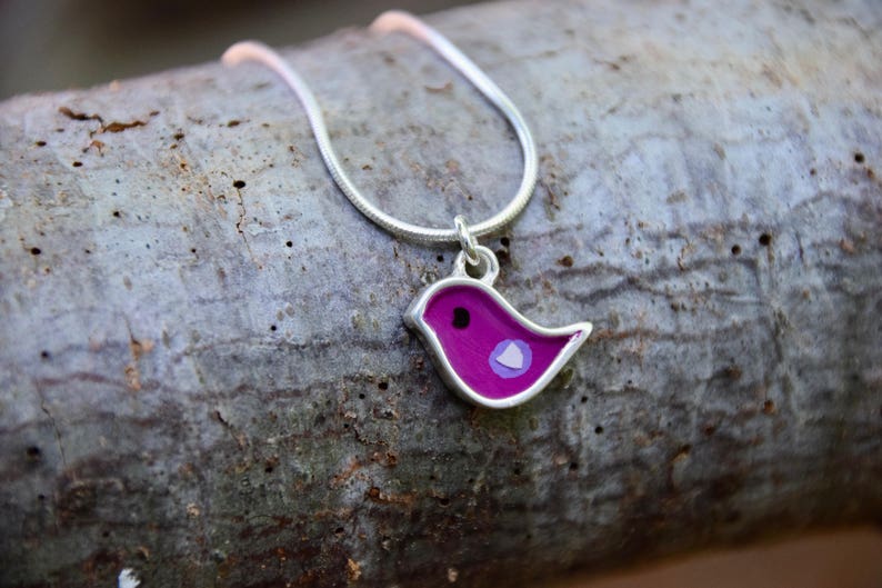 Purple Bird Necklace image 5