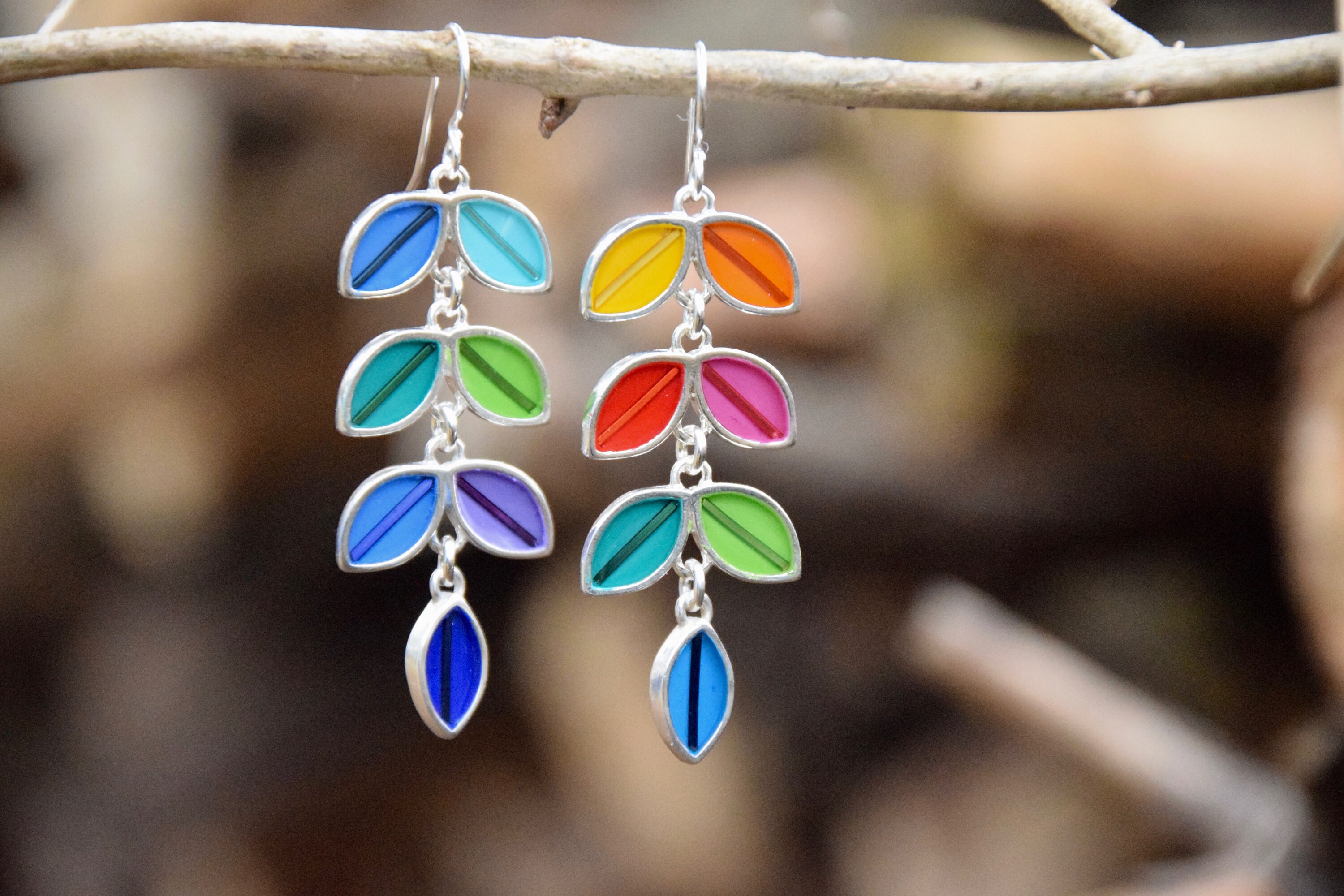 Colorful Earrings in Inlay Design main image 0