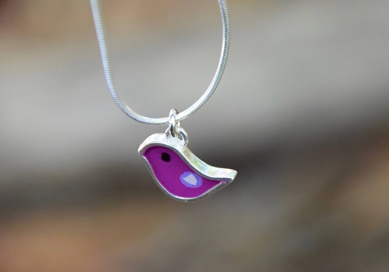 Purple Bird Necklace image 3