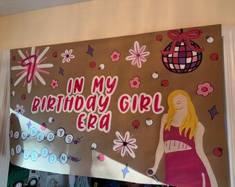 Hand-Painted Birthday Banner: "In My Birthday Girl Era" Swiftie Party Decor