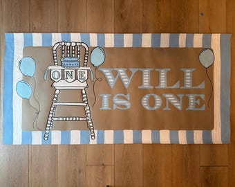 Hand Painted First Birthday Banner