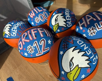 Custom Painted Basketball for Senior Night | Personalized Sports Ball Gift