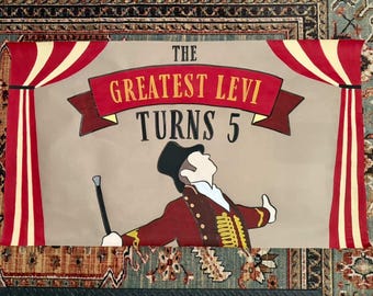 The Greatest Showman Themed Hand Painted Birthday Banner | Circus Themed Party Decor
