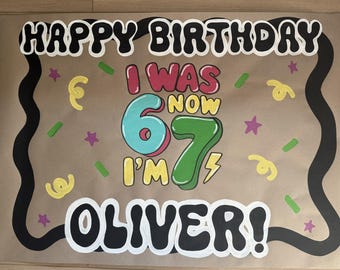 I Was 6, Now I'm 7 Birthday Banner | 6 / 7 Party Decor