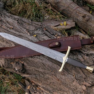 Viking Damascus steel sword for wall decoration medieval custom Viking sword gif for him, Wedding gift, Birthday Gift, anniversary Gift