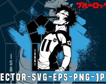 Candado azul Isagi Yoichi 2 Sub-20 SVG