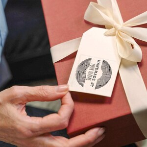 Personalized Handmade Stamp: Modern Line Design, Custom Branding