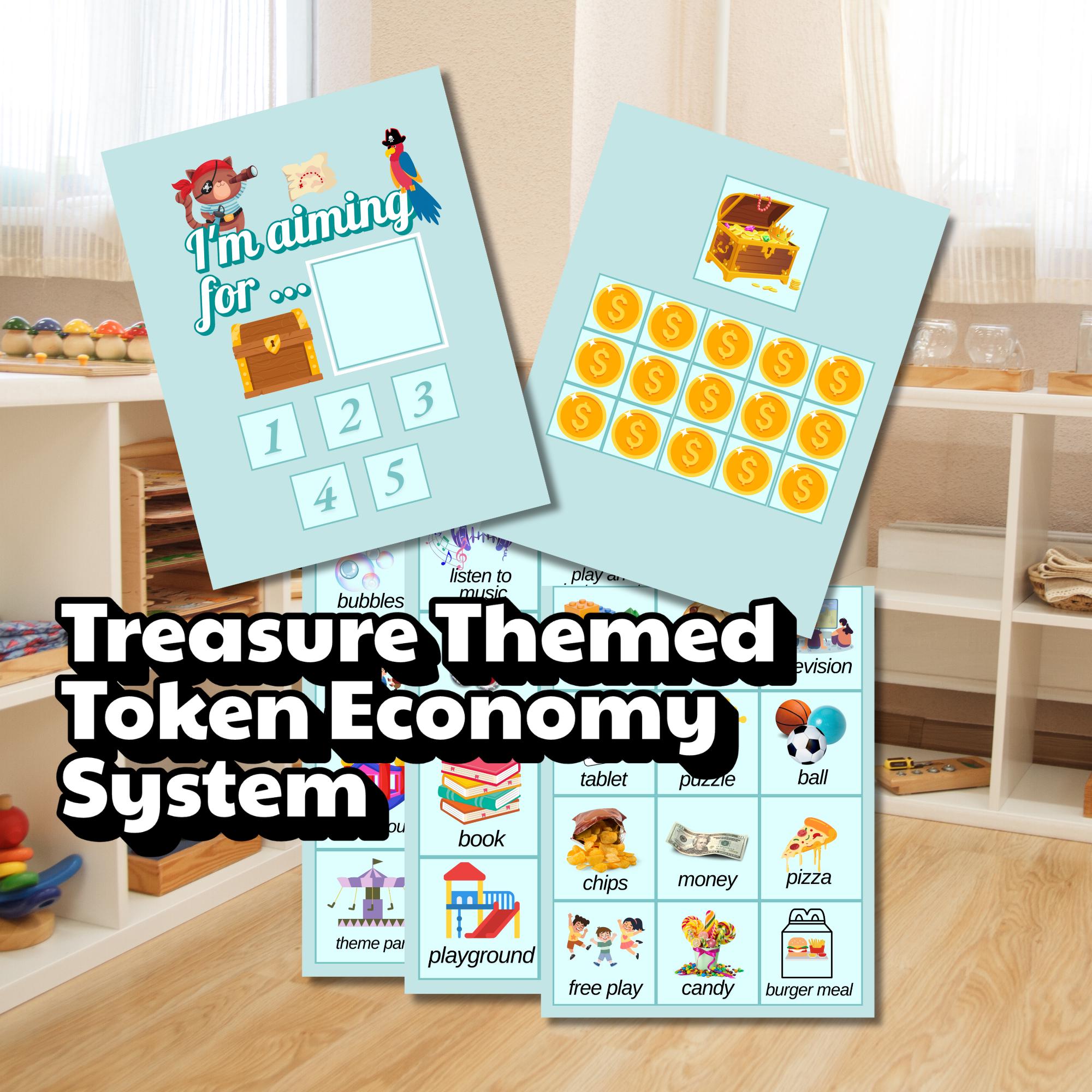 トークンエコノミーシステム｜海賊テーマ｜宝箱印刷可能｜トークンシステム｜神経発達障害児向け印刷可能リソース