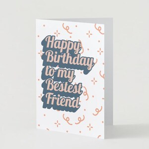 Carte d'anniversaire imprimable pour meilleur ami | Carte d'anniversaire pliable | Jolie carte d'anniversaire |  Carte d'anniversaire téléchargeable | Imprimable à la maison