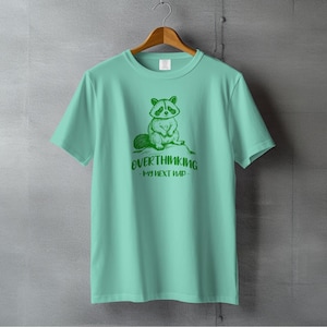 Funny Raccoon T-Shirt, Overthinking My Next Nap Graphic Tee, Cute Animal Graphic Tee, Quirky Humor T-Shirt, Whimsical Raccoon Shirt