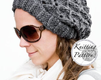 Knitting Pattern for Women's Chunky Hat - Bow Tie Bubbles