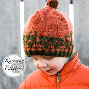 Knitting Pattern for Boy's Train Hat Captain Caboose image 1