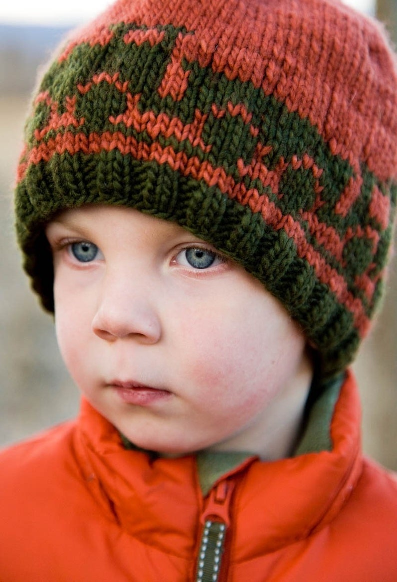 Knitting Pattern for Boy's Train Hat Captain Caboose image 2